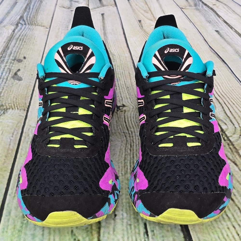 ASICS Gel-Noosa Tri 12 Running Shoes Womens 7.5 Black Pink Neon Multi 1012A578 - Picture 6 of 9
